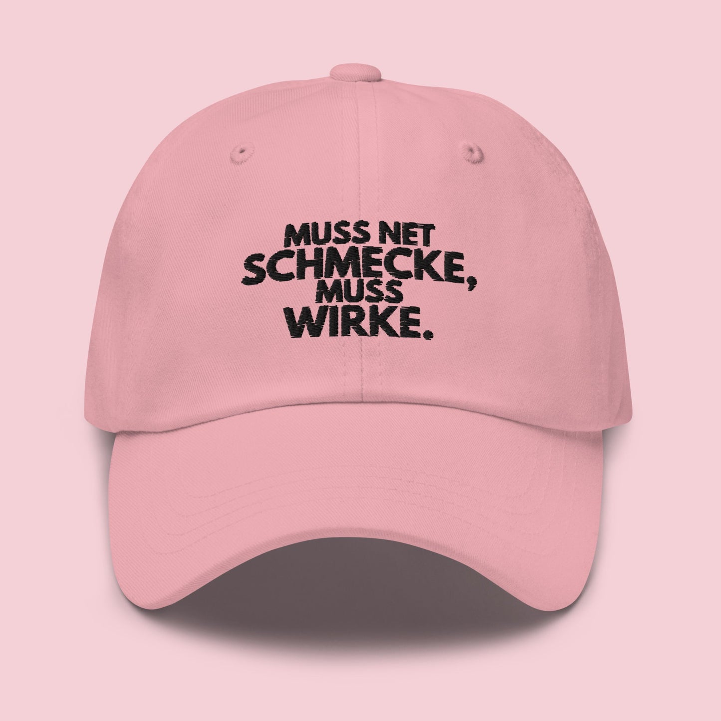 Baseballkappe "Muss Net Schmecke, Muss Wirke."