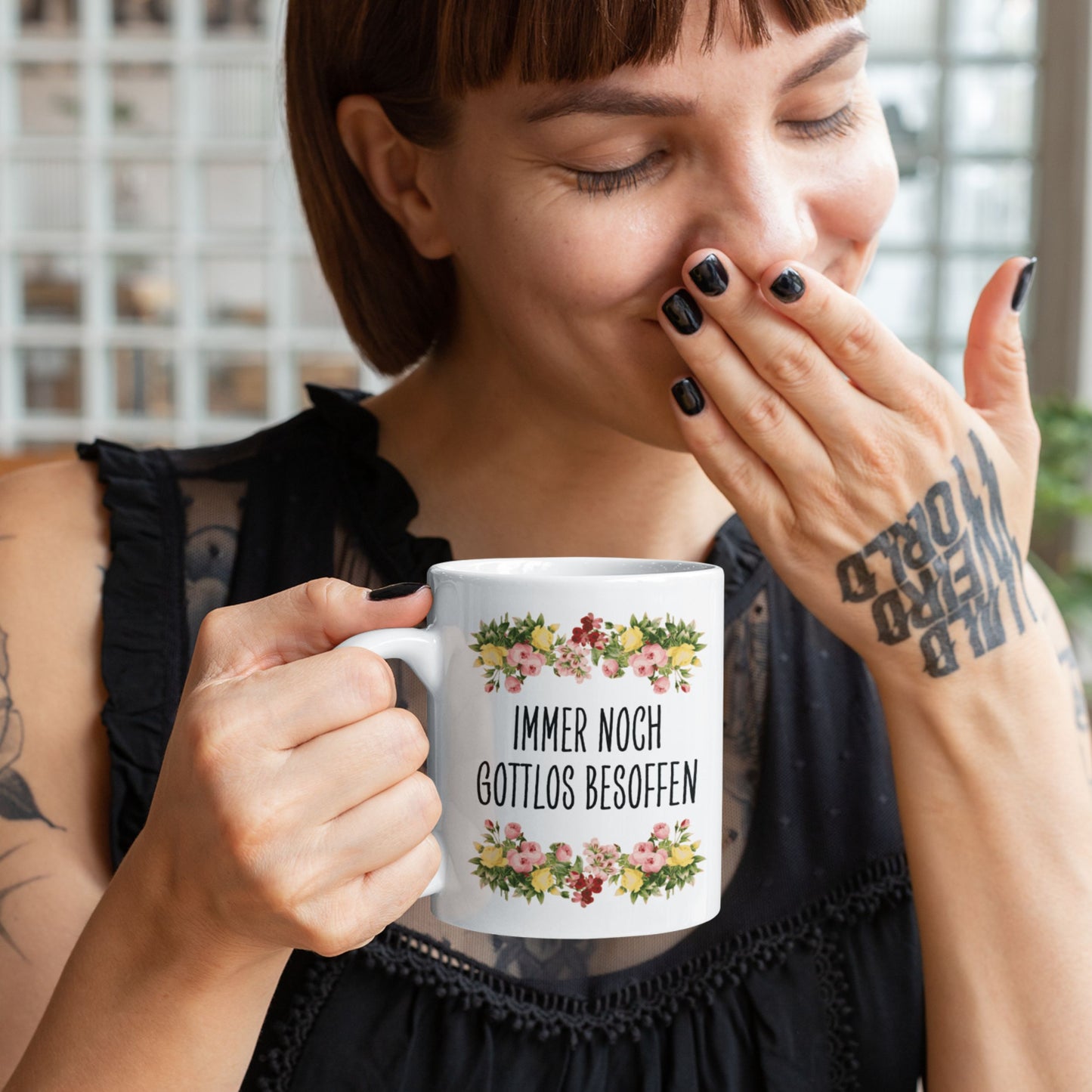 Tasse Büroausraster "Immer Noch Gottlos Besoffen"
