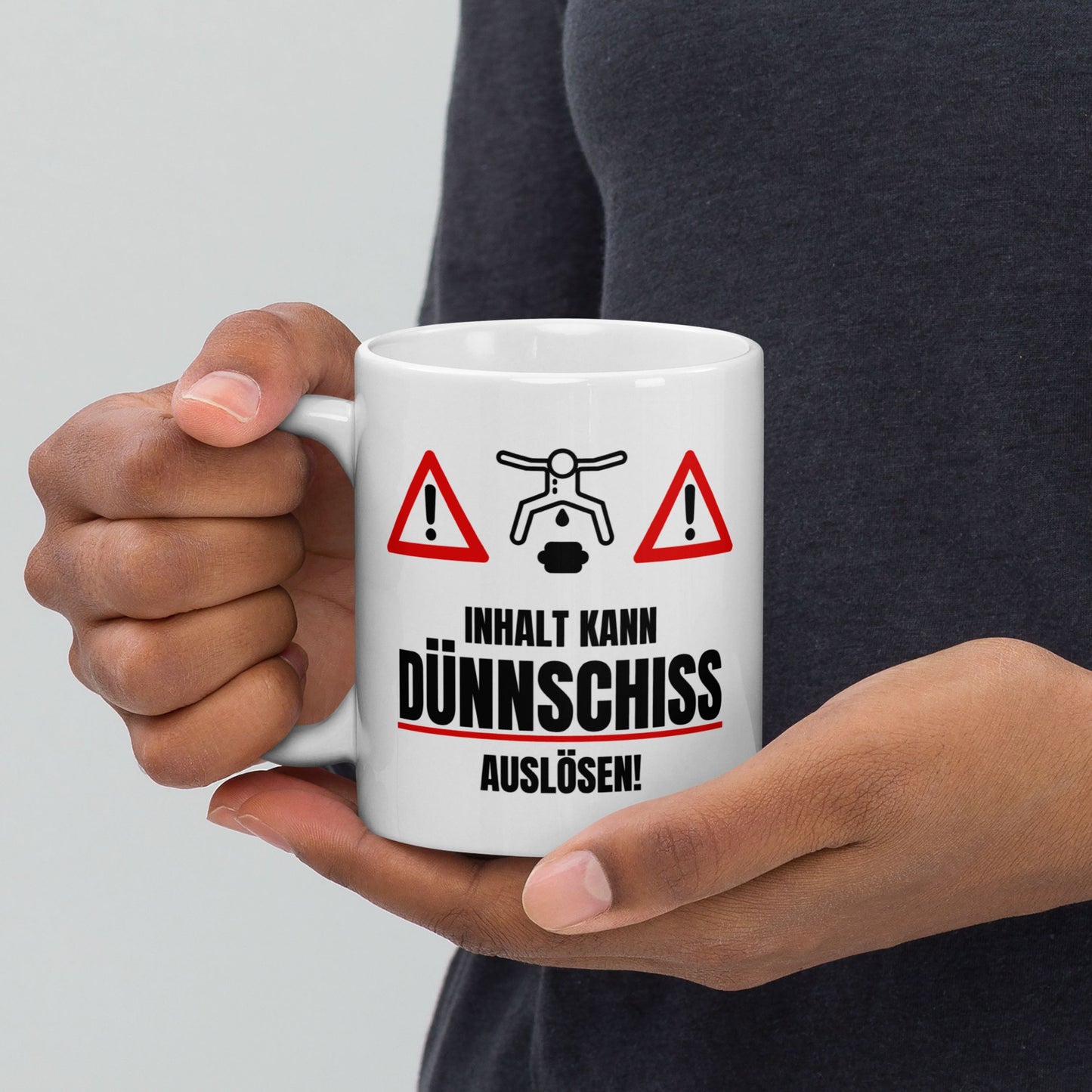 Tasse "Inhalt Kann Dünnschiss Auslösen"