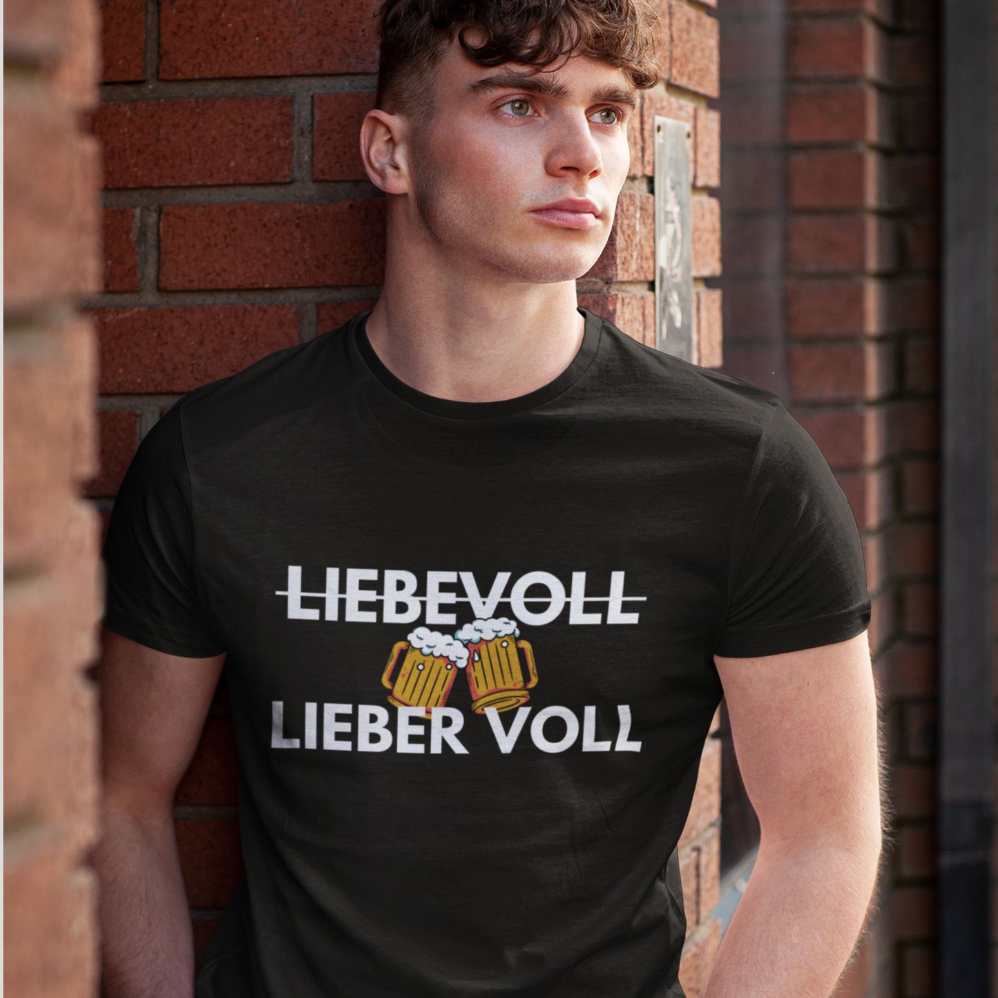 Partyshirt "Liebevoll - Lieber Voll" | Unisex T-Shirt