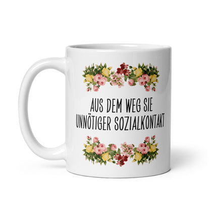 Tasse Büroausraster "Aus Dem Weg Sie Unnötiger Sozialkontakt"